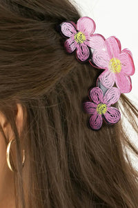 Pink Sweet Flower Hair Claw Clip