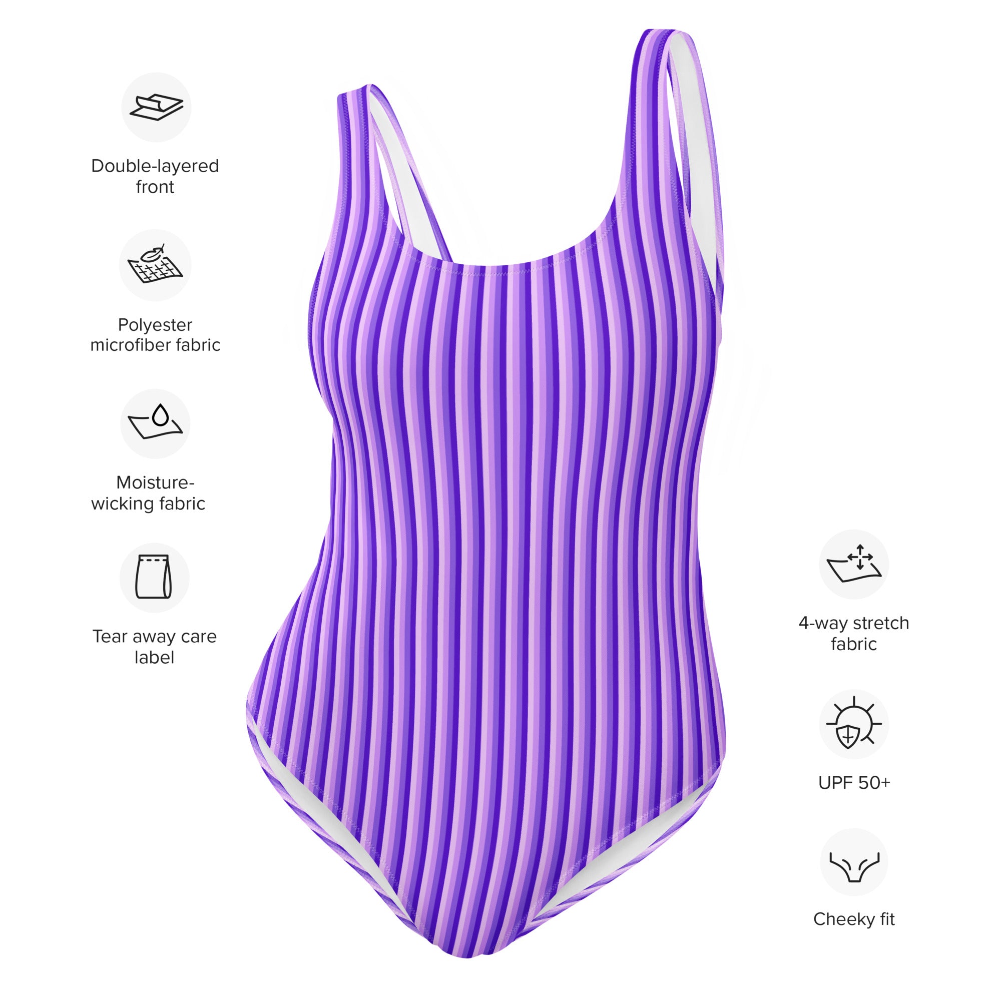 FLORIDA ECO ONE PIECE SWIMSUIT - PURPLE STRIPES – PINKCOLADA