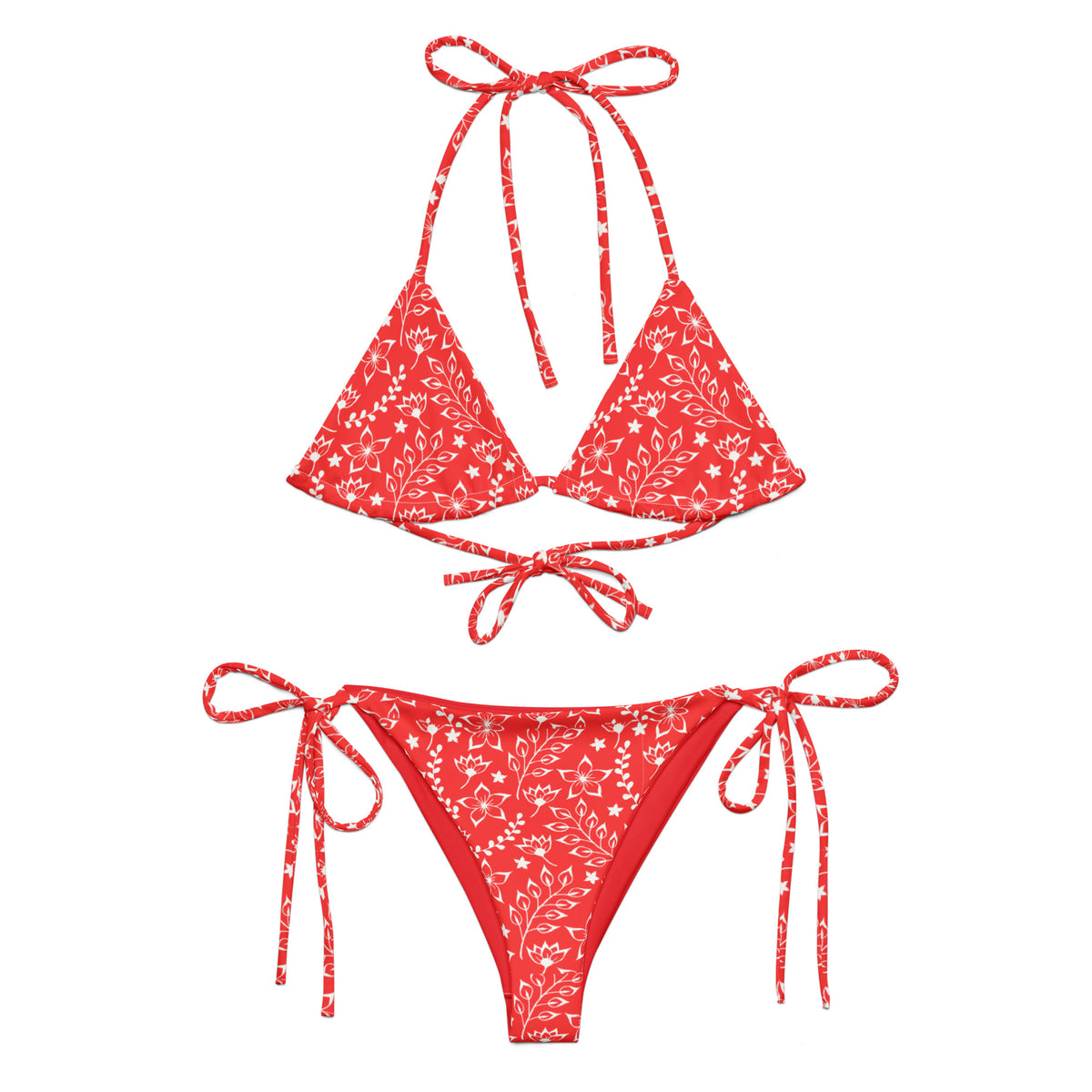 STRING BIKINI SET ECO - GARDEN PARTY RED