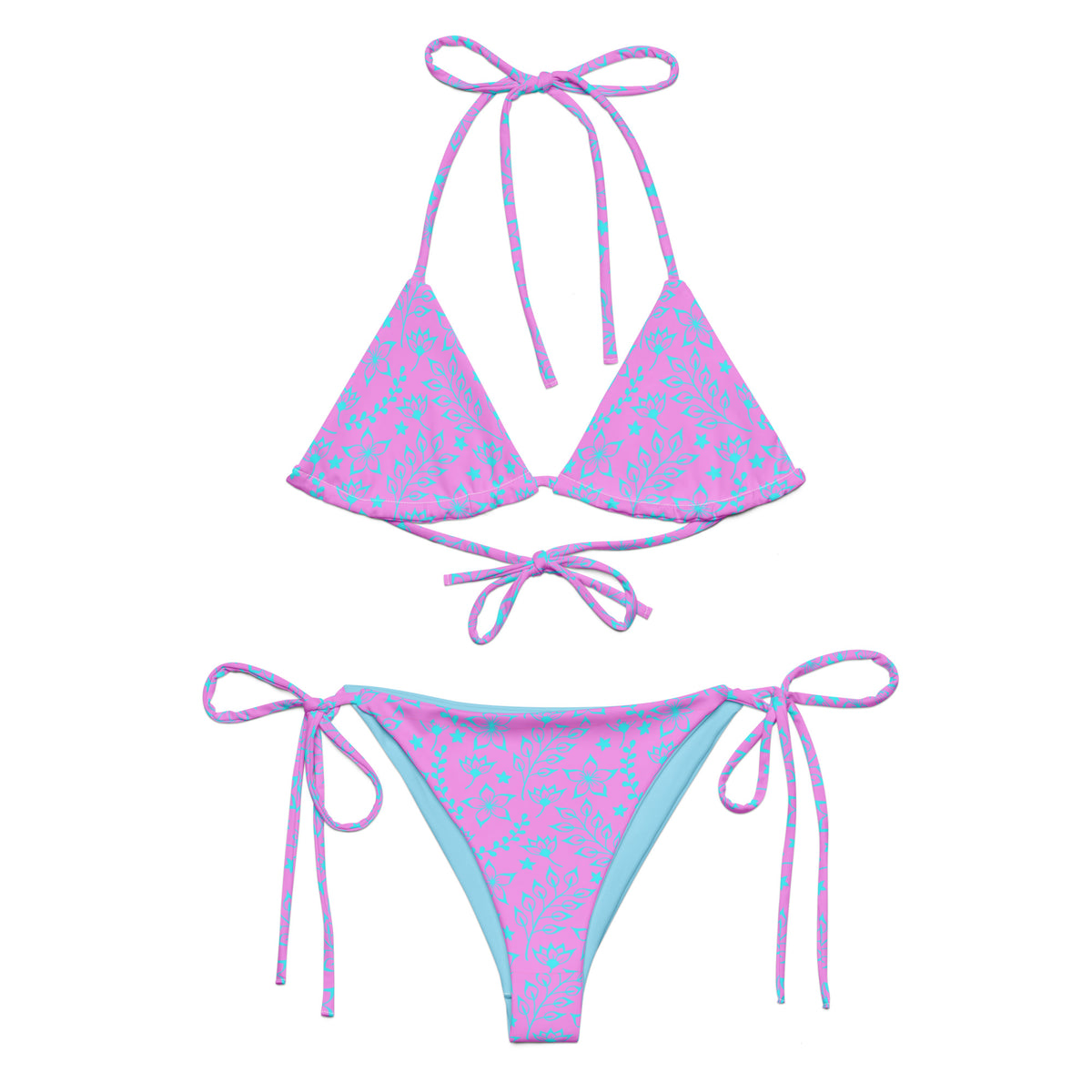 STRING BIKINI SET ECO - GARDEN PARTY LILAC & BLUE HUES