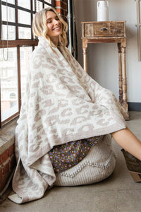 Printed Leopard Grain Fleece Large Blanket 130*180cm