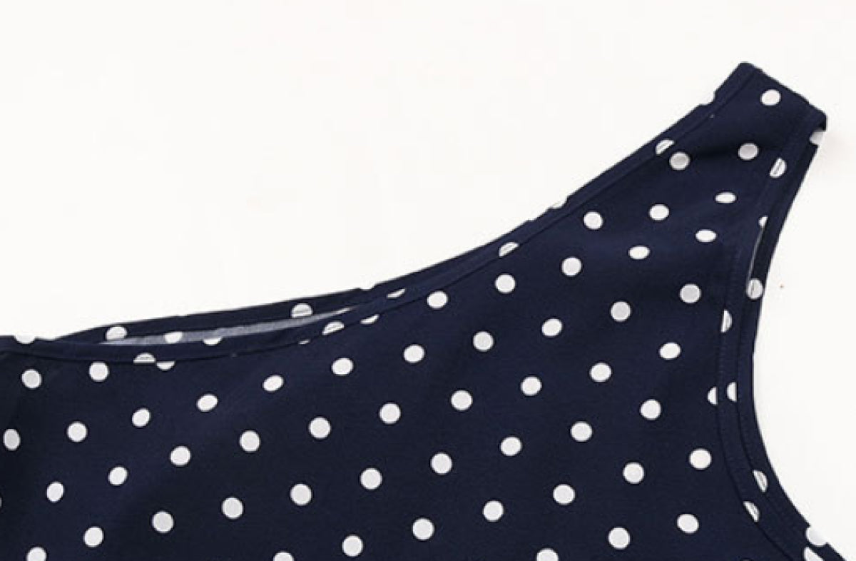 One-shoulder Polka Dot Flare Jumpsuit