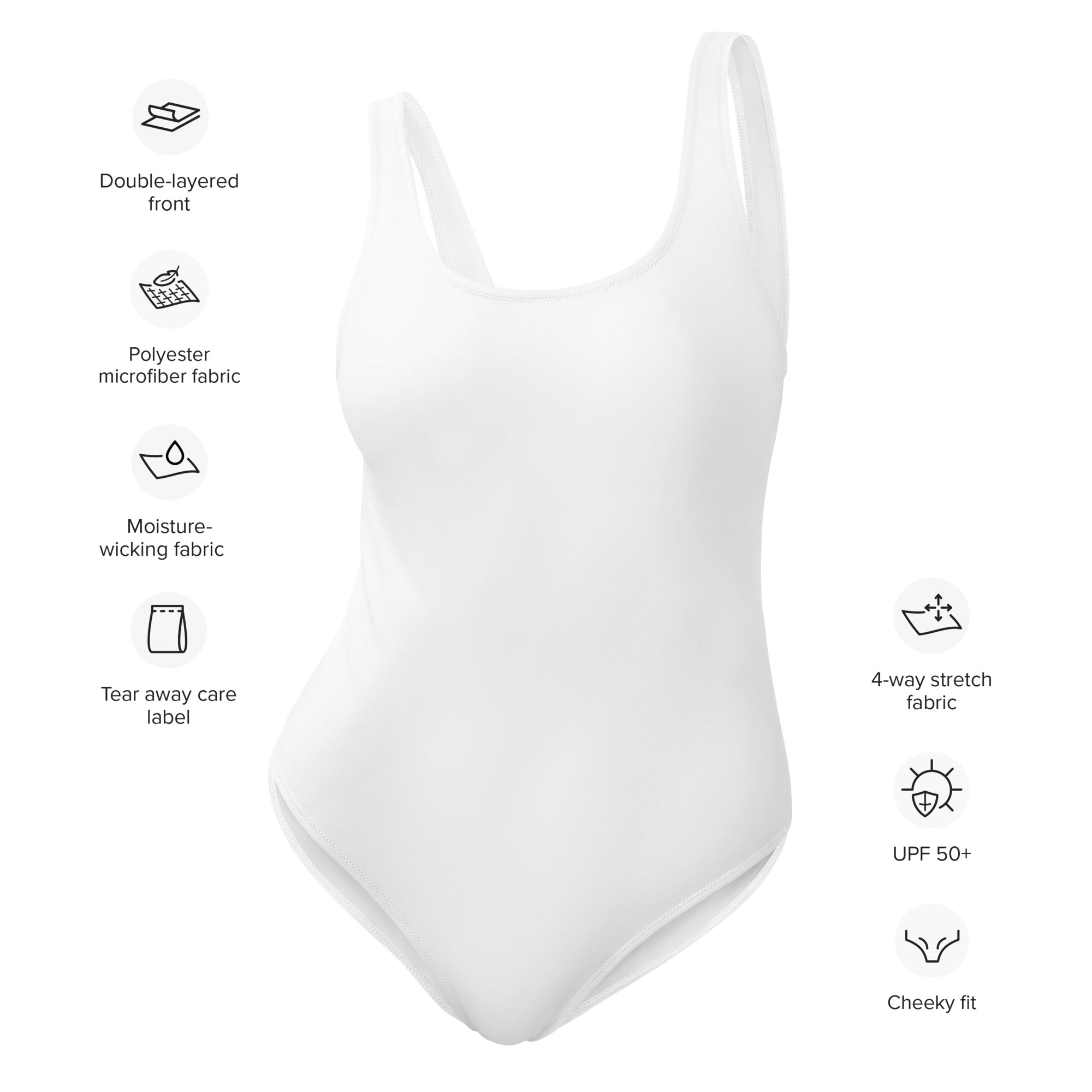 Plain white store one piece swimsuit